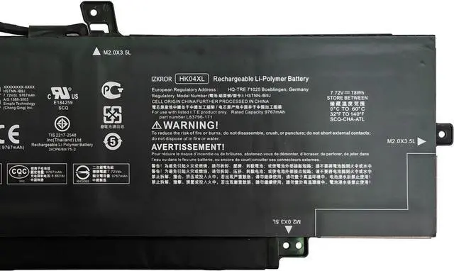 Alt view image 4 of 6 - HK04XL Laptop Battery 78Wh 9767mAh 7.72V Compatible withr HP EliteBook x360 1030 G7 1030 G8 1040 G7 1040 G8 Series L84352-005 L82391-005 HSTNN-IB9H HSTNN-IB9J L83796-171 HKO4XL
