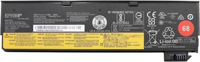 Main image of 45N1126 Laptop Battery 24Wh 2060mAh 11.4V Compatible with Lenovo ThinkPad X240 X250 T440 T450 L450 L460 W550 P50s A275 Series 45N1127 L16M3P72 SB10K97603 01AV460 45N1775 45N1124 68 68+