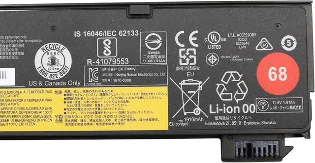Alt view image 3 of 5 - 45N1126 Laptop Battery 24Wh 2060mAh 11.4V Compatible with Lenovo ThinkPad X240 X250 T440 T450 L450 L460 W550 P50s A275 Series 45N1127 L16M3P72 SB10K97603 01AV460 45N1775 45N1124 68 68+