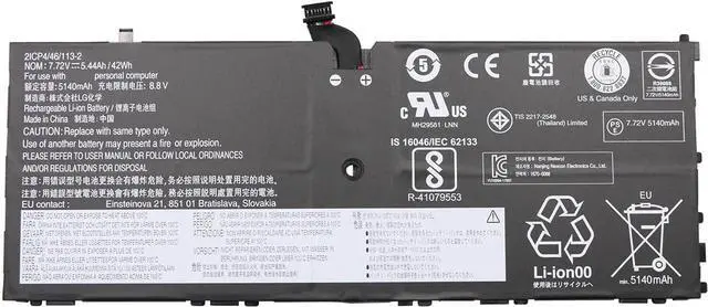Main image of L16L4P91 Laptop Battery 42Wh 5440mAh 7.72V 4-Cells Compatible with Lenovo ThinkPad X1 Tablet 3rd Gen 20KJ 20KK Series 01AV454 SB10K97599 SB10T83162 5B10W13919