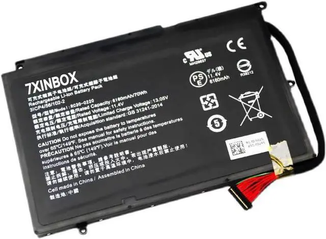 Main image of 11.4V 70Wh 6160mAh RC30-0220 RZ09-0220 Laptop Battery Replacement for Razer Blade Pro GTX 1060 2017 Series