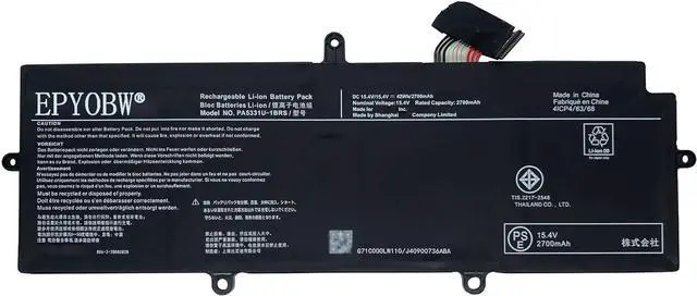 Main image of PA5331U-1BRS Laptop Battery 42Wh 2700mAh 15.4V Compatible with Toshiba Dynabook Portege A30-E Terca A40-E X30L-G R30 R30-A R30-A-134 R30 R30-E-10K R30-E-10X Series PA5331U