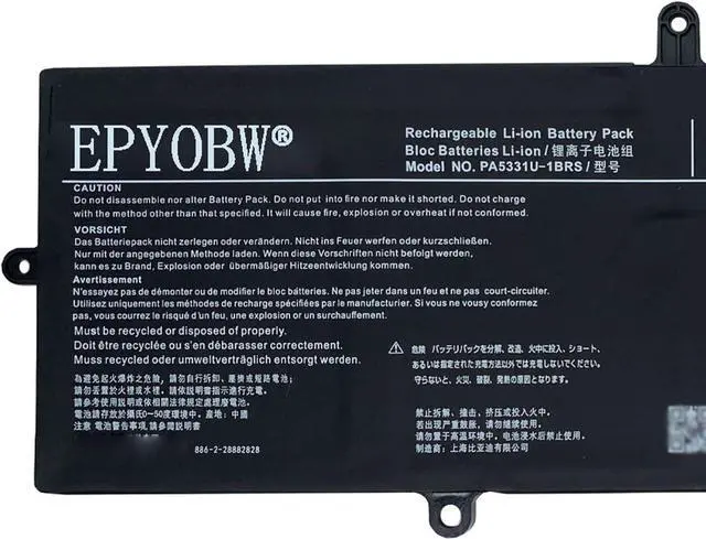 Alt view image 2 of 5 - PA5331U-1BRS Laptop Battery 42Wh 2700mAh 15.4V Compatible with Toshiba Dynabook Portege A30-E Terca A40-E X30L-G R30 R30-A R30-A-134 R30 R30-E-10K R30-E-10X Series PA5331U