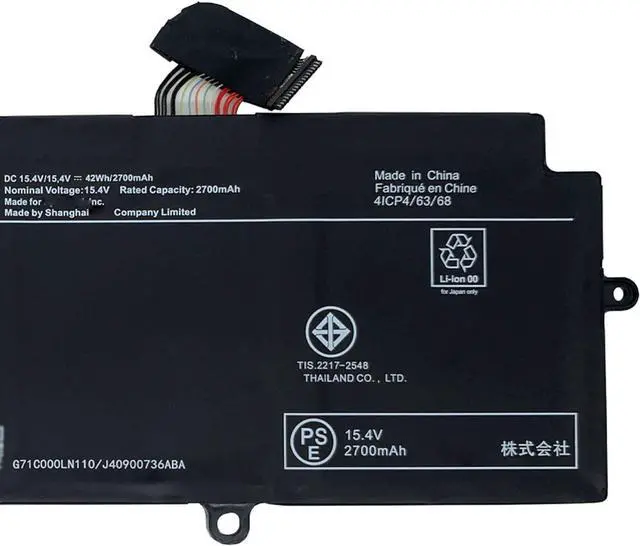 Alt view image 3 of 5 - PA5331U-1BRS Laptop Battery 42Wh 2700mAh 15.4V Compatible with Toshiba Dynabook Portege A30-E Terca A40-E X30L-G R30 R30-A R30-A-134 R30 R30-E-10K R30-E-10X Series PA5331U