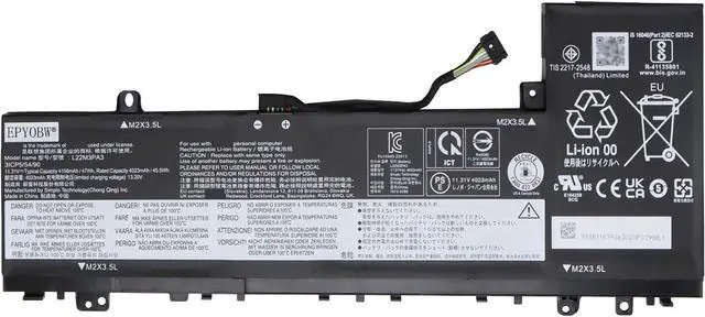 Main image of L22M3PA3 Laptop Battery 47Wh Compatible with Lenovo IdeaPad Slim 5-14IRL8 5-14ABR8 5-14IMH9 5-14AHP9 5-14IRU9 5-16ABR8 5-16IMH9 Series SB11K39363 5B11K39362 SB11N45424 5B11N45396 L22C3PA3