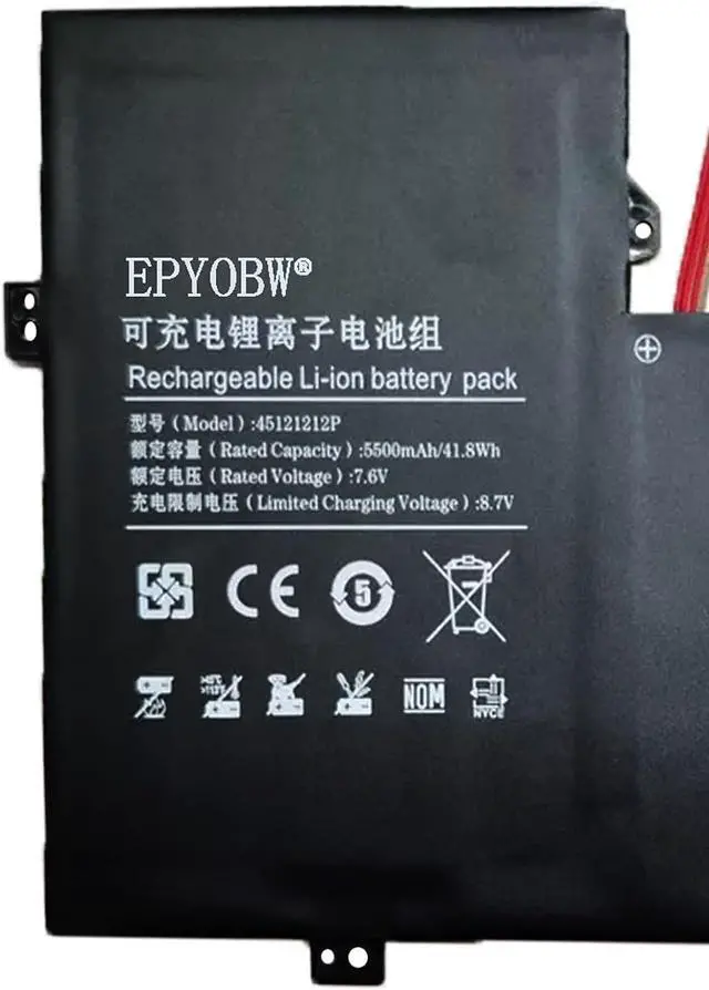 Alt view image 2 of 5 - 45121212P Laptop Battery 41.8Wh 5500mAh 7.6V Compatible with RTDPART/Gateway GWTN116-1BL GWTC116-2BL GWTC116-1BK GWTC116-2BK Series 3978115 3978115-2S 45121212 NV-3978115