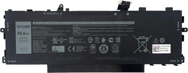 Main image of GHJC5 Short Wire Laptop Battery 59.6Wh 4900mAh 3-Cell 11.55V Compatible with Dell Latitude 9420 9430 / Dell Latitude 9420 9430 2-in-1 Series 3VV58 0JJ4XT