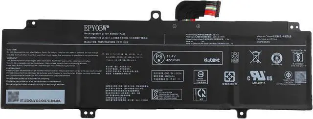 Main image of PS0122NA1BRS Laptop Battery 65Wh 4220mAh 15.4V Compatible with Toshiba Dynabook X40L-K Laptop Series P50122NA1BRS