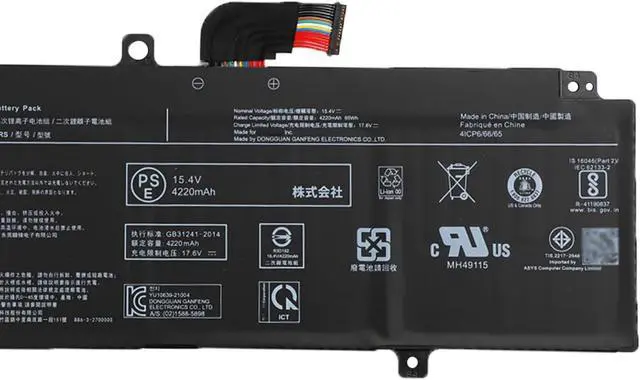 Alt view image 3 of 5 - PS0122NA1BRS Laptop Battery 65Wh 4220mAh 15.4V Compatible with Toshiba Dynabook X40L-K Laptop Series P50122NA1BRS