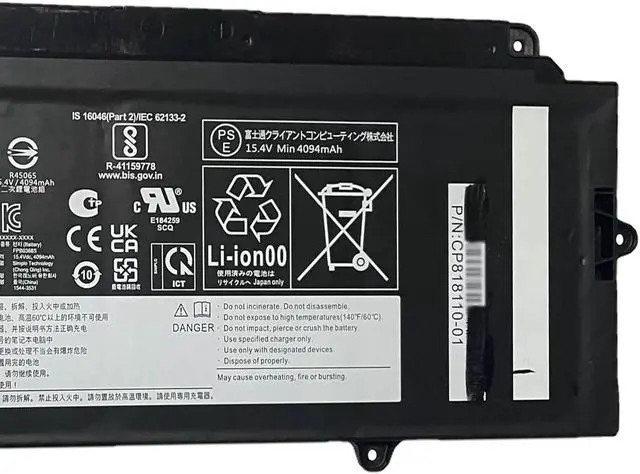 Alt view image 3 of 4 - FPB0368S Laptop Battery 64Wh 4196mAh 15.4V Compatible with FUJITSU FPCBP597 FPB0368S Laptop Series FPCBP597 CP818110-01