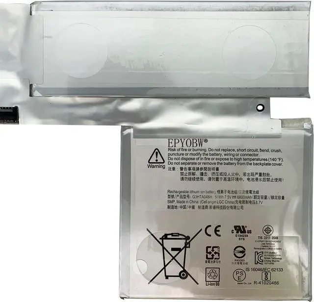 Alt view image 4 of 6 - G3HTA048H Laptop Battery 6800mAh 51Wh 7.5V Compatible with Microsoft Surface Book 2 1834 1832 Series