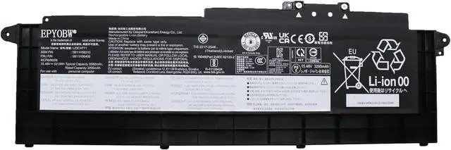 Main image of L23C4P71 Laptop Battery 52.5Wh 3392mAh 15.48V Compatible with Lenovo ThinkPad T16 Gen 3 Series SB11H56310 5B11H56409 L23M4P70 SB11H56311 5B11H56410 L23M4P71 L23C4P72 SB11H56313 5B11H56412
