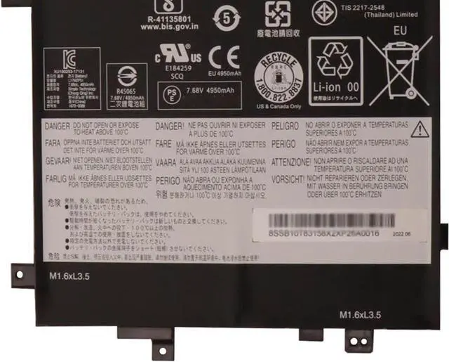 Alt view image 3 of 5 - L17M2P51 Laptop Battery 39Wh 4120mAh 7.68V Compatible with Lenovo Tablet 10 Series L17M2P53 SB10K97632 01AV473 L17M2P54 SB10K97633 01AV488 L17C2P51 SB10K97616 01AV469
