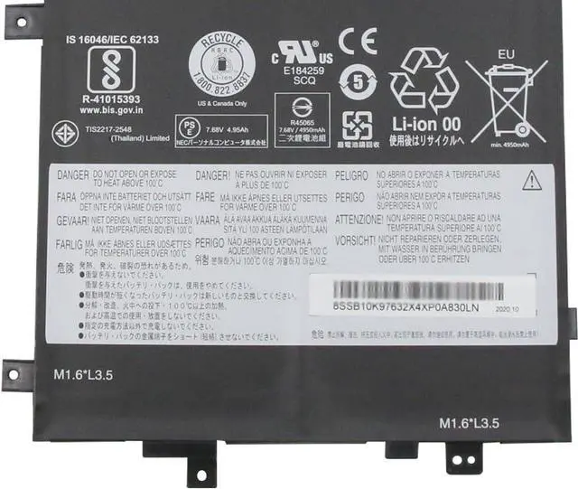 Alt view image 3 of 5 - L17M2P53 Laptop Battery 39Wh 4120mAh 7.68V Compatible with Lenovo Tablet 10 Series L17M2P54 SB10K97633 01AV488 L17C2P51 SB10K97616 01AV469 L17M2P51 SB10T83158 5B10W13915 01AV467