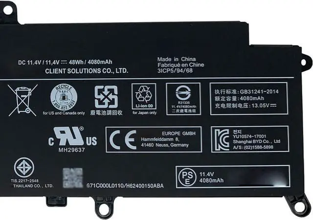 Alt view image 3 of 5 - PA5278U-1BRS Laptop Battery 48Wh 4080mAh 11.4V Compatible with Toshiba Portege X30-D X30-E X30-F/Tecra X40-D X40-E X40-F Series PT28U-0LN03X