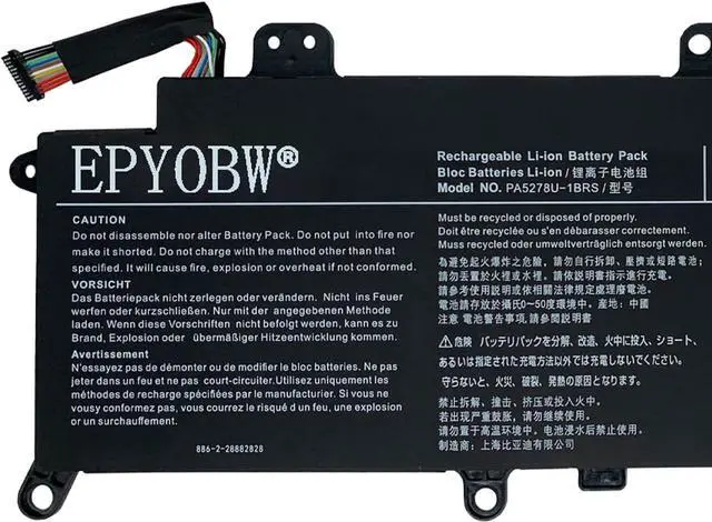 Alt view image 2 of 5 - PA5278U-1BRS Laptop Battery 48Wh 4080mAh 11.4V Compatible with Toshiba Portege X30-D X30-E X30-F/Tecra X40-D X40-E X40-F Series PT28U-0LN03X
