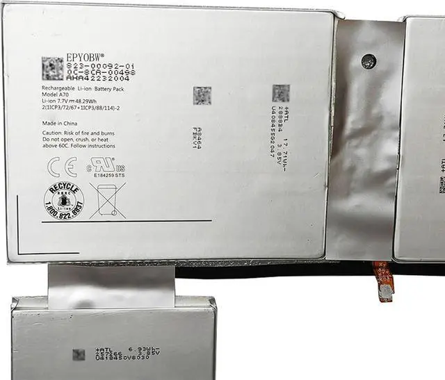 Alt view image 2 of 3 - A70 Laptop Battery 48.29Wh 6270mAh 7.7V Compatible with Google Pixel Slate 12.3" / Microsoft Surface A70 Series 823-00088-01