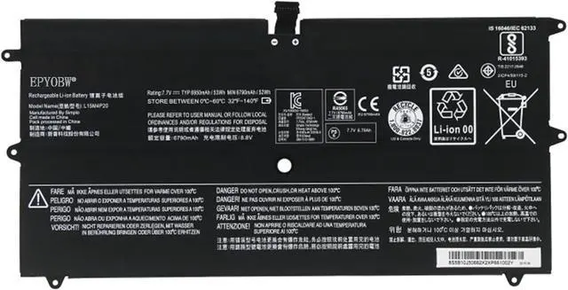 Main image of L15M4P20 Laptop Battery 53Wh 6950mAh 7.7V Compatible with Lenovo IdeaPad Yoga 900S-12ISK Series 5B10J50660 5B10J50662 L15L4P20 5B10J66116