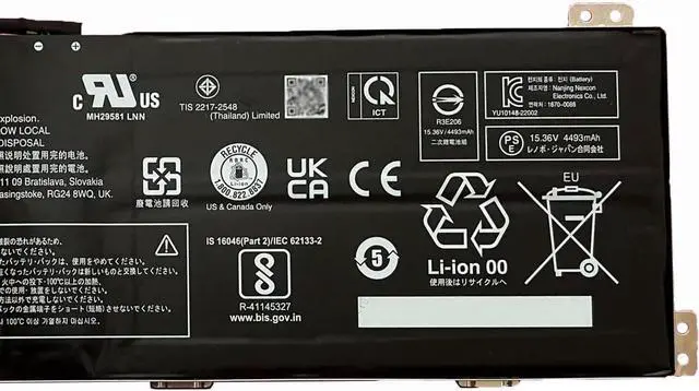 Alt view image 3 of 5 - L21L4PC1 Laptop Battery 71Wh 4623mAh 4-Cell 15.36V Compatible with Lenovo IdeaPad Gaming 3-16IAH7 82SA / 3-16ARH7 82SC 2022 Series Notebook L21M4PC4 SB11F36368 5B11F36373 SB11F36374 5B11F36376