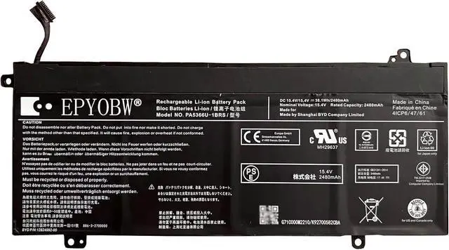Main image of PA5366U-1BRS Laptop Battery 38.1Wh 2480mAh 15.4V Compatible with Toshiba Dynabook Satellite Pro L50 L50-G Series 4ICP6/47/61