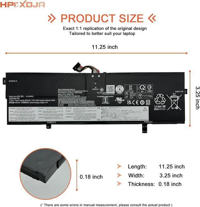 Alt view image 4 of 6 - L21M4PE3 Laptop Battery Replacement for Lenovo IdeaPad Yoga 7 16IAP7 14IAL7 14ARB7 82QG Series L21L4PE0 L21B4PE2 SB11F38373 SB11F38382 5B11F38367 5B11F38379
