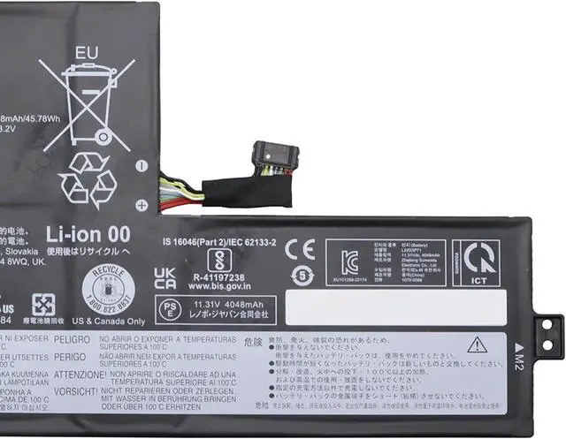 Alt view image 3 of 4 - L22D3P71 Laptop Battery 47Wh 4156mAh 3-Cell 11.31V Compatible with Lenovo 100w Gen 4 / 300w Yoga Gen 4 / 500w Yoga Gen 4 Series L22M3P71 L22C3P70