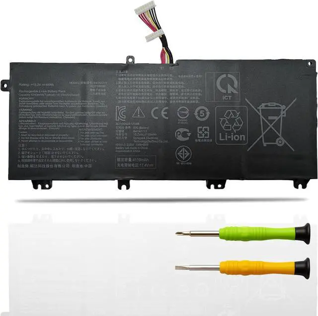 Main image of B41N1711 Laptop Battery Replacement for Asus ROG Strix GL703GE GL503VD GL503VM ZX63V Station 17 PX705GD PX705GM TUF Gaming FX705DD FX705DU Series Notebook B41BN95 B41BN9H 15.2V (Long Cable)