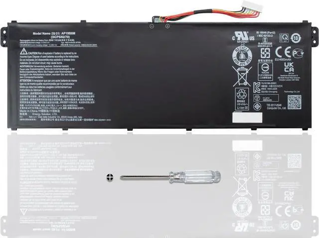 Main image of AP19B8M Laptop Battery for Acer Swift 3 SF314-59 SF314-59-78Z8 SF314-59-56F2 TraveIMate P4 TMP414-51 Porsche Design Book RS AP714-51GT Series KT0030G024 3ICP5/82/70 11.61V / 55.97Wh / 4821mAh