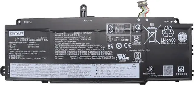 Main image of L22B4P70 Laptop Battery 54.7Wh Compatible with Lenovo ThinkPad X13 Gen 4 / ThinkPad X13 Yoga Gen 4 / ThinkPad X13 Gen 5 / ThinkPad X13 2-in-1 Gen 5 Series L22D3P76 L22C4P70 L22C3P74 L22M3P76