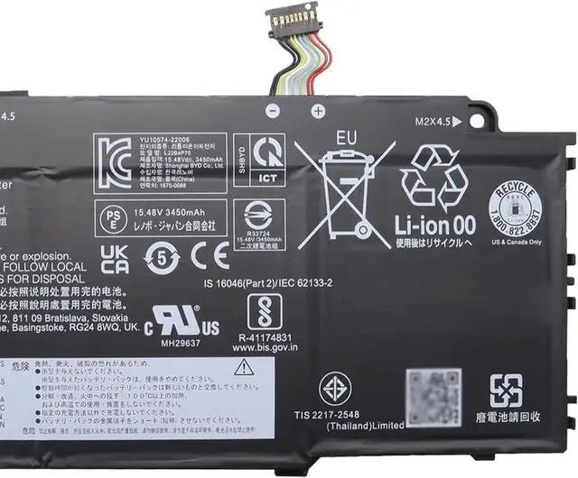 Alt view image 3 of 5 - L22B4P70 Laptop Battery 54.7Wh Compatible with Lenovo ThinkPad X13 Gen 4 / ThinkPad X13 Yoga Gen 4 / ThinkPad X13 Gen 5 / ThinkPad X13 2-in-1 Gen 5 Series L22D3P76 L22C4P70 L22C3P74 L22M3P76