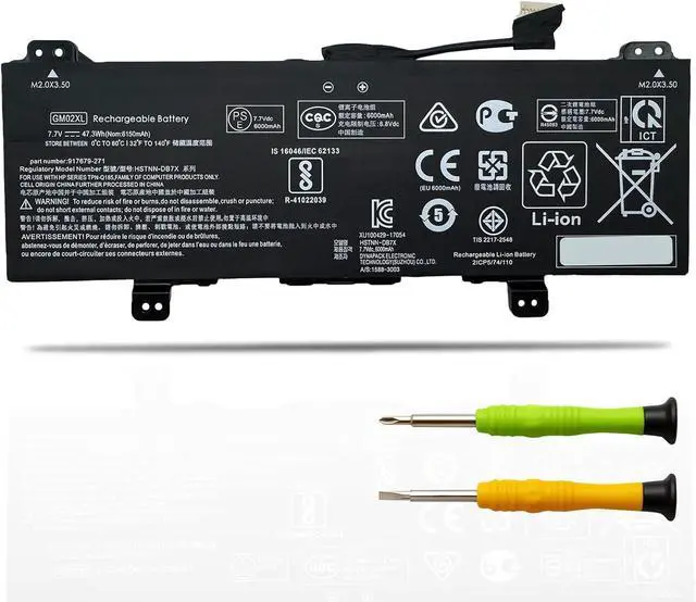 Main image of GM02XL Laptop Replacement Battery for HP Chromebook X360 11 G1 Chromebook 14 G5 14-CA000NA 11 G6 G7 EE Series Notebook 917725-855 GMO2XL HSTNN-DB7X HSTNN-UB7M 917679-271 7.7V 47.3WH 6150MAH