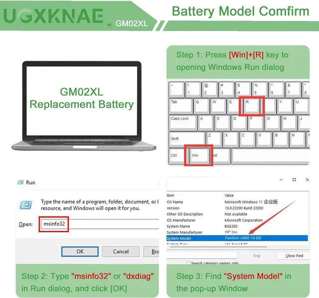 Alt view image 4 of 7 - GM02XL Laptop Replacement Battery for HP Chromebook X360 11 G1 Chromebook 14 G5 14-CA000NA 11 G6 G7 EE Series Notebook 917725-855 GMO2XL HSTNN-DB7X HSTNN-UB7M 917679-271 7.7V 47.3WH 6150MAH