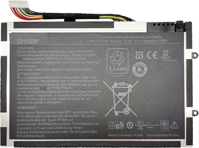 Main image of PT6V8 Laptop Battery 63Wh 4-Cell Compatible with Dell Alienware M11x R1 / M11x R2 / M11x R3 / M14x R1 / M14x R2 Series 0PT6V8 8P6X6 T7YJ T7YJR 0T7YJR DKK25 0DKK25 KR-08P6X6 312-0984 999T2086F