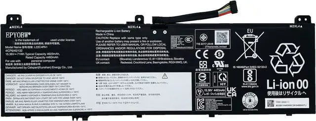 Main image of L22C4PA1 Laptop Battery 71Wh 4623mAh 4-Cell 15.36V Compatible with Lenovo Yoga 7-16ARP8 83BS / Yoga 7-14ARP8 82YM Series L22D4PA1 L22M4PA1