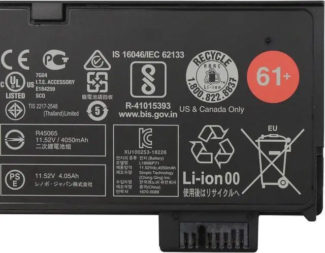 Alt view image 3 of 4 - L18M6P71 Laptop Battery 48Wh Compatible with Lenovo ThinkPad A475 A485 T470 T480 T570 T580 P51S P52S TP25 Series 02DL023 01AV452 61 61+ 61++ 01AV492 01AV422 01AV423 01AV424 01AV425 01AV426