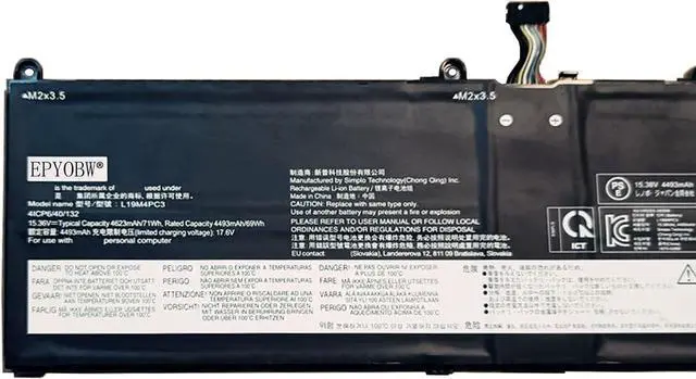Alt view image 2 of 4 - L19M4PC3 Laptop Battery 71Wh 4623mAh 4-Cell 15.36V Compatible with Lenovo Legion S7-15IMH5 82BC / Legion S7-15ARH5 82HM Series L19C4PC3