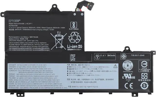 Main image of L19C3PF1 Laptop Battery 45Wh Compatible with Lenovo ThinkBook 14-IML 20RV / ThinkBook 14-IIL 20SL / ThinkBook 15-IIL 20SM / ThinkBook 15-IML 20RW Series L19D3PF1 L19M3PF1 L19L3PF1