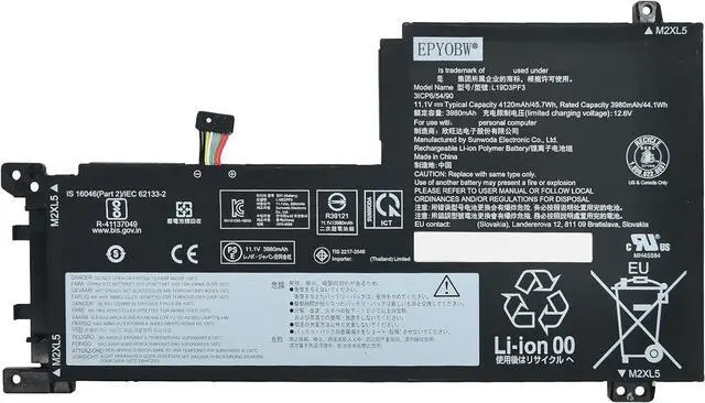 Main image of L19D3PF3 Laptop Battery 45.7Wh 3-Cell Compatible with Lenovo Ideapad 5-15IIL05 5-15ARE05 5-15ITL05 5-15ALC05 5-15IAL7 Series L19C3PF4