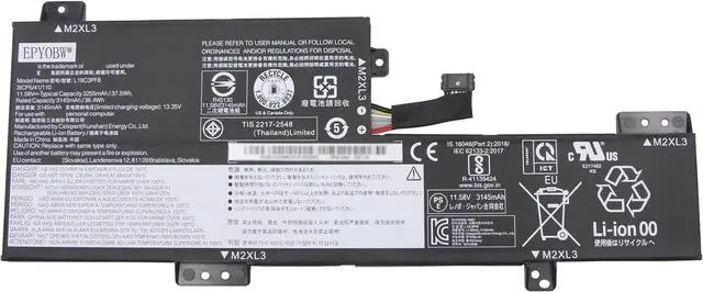 Main image of L19C3PF8 Laptop Battery 37.5Wh 3255mAh 3-Cell 11.58V Compatible with Lenovo ideapad Flex 3-11IGL05 82B2 / ideapad Flex 3-11ADA05 82G4 Series L19M3PF8