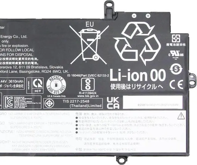 Alt view image 3 of 4 - L20C4P71 Laptop Battery 57Wh 4-Cell Compatible with Lenovo ThinkPad X1 Carbon 9th Gen 10th Gen 11th Gen/ThinkPad X1 Yoga 6th Gen 7th Gen 8th Gen Series L20M4P71 L20D4P71 L20L4P71