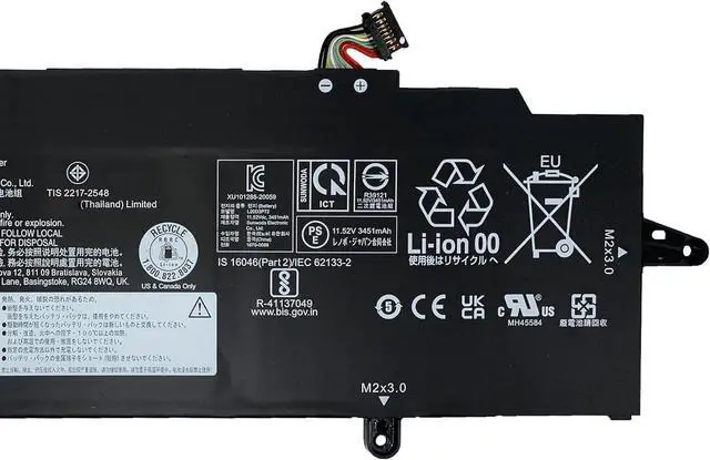 Alt view image 3 of 5 - L20D3P72 Laptop Battery 41Wh 3564mAh 4-Cell Compatible with Lenovo ThinkPad X13 Gen 2 20WK / ThinkPad X13 Gen 3 21BN Series L20C3P72 L20C4P73 L20L4P73 L20M4P73 L20D4P73 L20C4P74