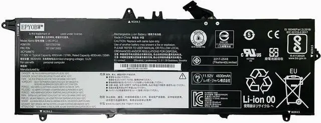 Main image of L18C3PD2 Laptop Battery 57Wh Compatible with Lenovo ThinkPad T14S T490S T495S Series L18L3PD1 L18M3PD1 L18M3PD2 L18C3PD1 SB10T83198 SB10K97651 SB10K97652 SB10K97653 SB10K97654 SB10T83123