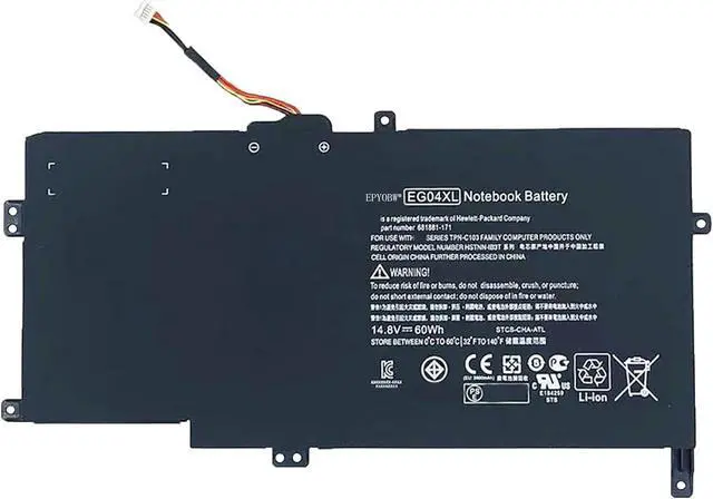 Main image of EG04XL Laptop Battery 60Wh 3900mAh 4-Cell 14.8V Compatible with HP Envy Sleekbook 6 Series HSTNN-DB3T HSTNN-IB3T 681881-171 681881-271 681951-001 EG04 EGO4XL TPN-C103 TPN-C108