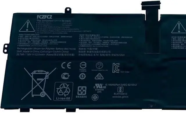 Alt view image 2 of 4 - 916TA135H Battery 39.7Wh 5235mAh Replacement for Microsoft Surface Laptop Go 1943 Series DYNZ02 AHA42227027 AHA42227028 7.58V