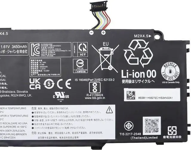 Alt view image 3 of 5 - L22C3P74 Laptop Battery 41Wh Compatible with Lenovo ThinkPad X13 Gen 4 / ThinkPad X13 Yoga Gen 4 / ThinkPad X13 Gen 5 / ThinkPad X13 2-in-1 Gen 5 Series L22D3P76 L22M3P76 L22B4P70 L22C4P70