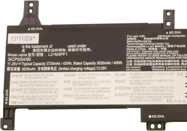 Alt view image 3 of 5 - L21M3PF1 Laptop Battery 42Wh Compatible with Lenovo IdeaPad 1-14IGL7 1-14IJL7 1-14IAU7 1-14ADA7 1-14ALC7 1-14AMN7 1-15IGL7 1-15ALC7 1-15AMN7 1-15IRU7 Series L21M3PF0 L21L3PF0 L21C3PF0 L21D3PF0