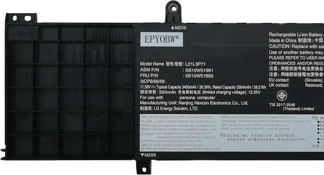 Alt view image 2 of 5 - L21L3P71 Laptop Battery 39.3Wh Compatible with Lenovo ThinkPad T14 Gen 3 / T14 Gen 4 / ThinkPad P14s Gen 3 / P14s Gen 4 Series L21C3P71 L21L4P71 L21M4P71 L21C4P71 L21D4P71 L21M4P72 L21M3P71