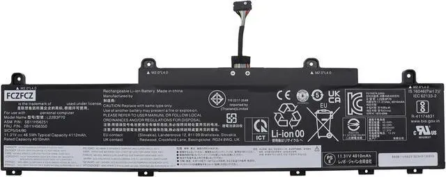 Main image of L22B3P70 Battery 46.5Wh Replacement for Lenovo ThinkPad L14 Gen 4 21H1 21H2 21H5 21H6 / ThinkPad L15 Gen 4 21H3 21H4 21H7 21H8 Series 5B11H56350 5B11M90001 L22X3P70 L22D3P70 11.31V