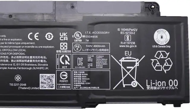Alt view image 3 of 4 - L24D3P73 Battery 58Wh 4998mAh 11.61V Compatible with Lenovo ThinkPad T14s Gen 6 Series SB11M89906 5B11M90105 SB11M89908 5B11M90107 SB11M89907 5B11M90106 SB11M89909 5B11M90108