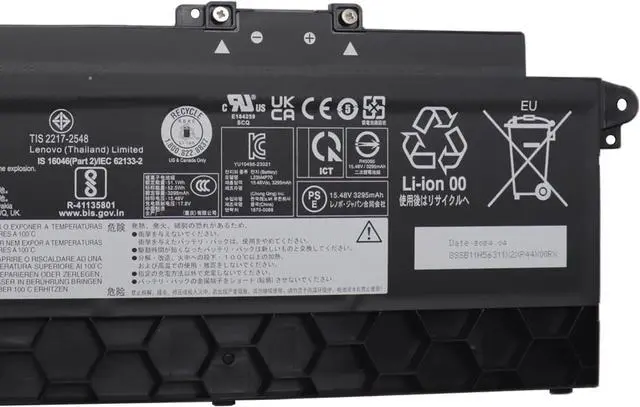 Alt view image 3 of 4 - L23M4P70 Battery 52.5Wh 3392mAh Replacement for Lenovo ThinkPad T16 Gen 3 21MN 21MQ Series SB11H56311 5B11H56410 L23C4P71 SB11H56310 5B11H56409 L23M4P71 L23C4P72 15.48V 4-Cell